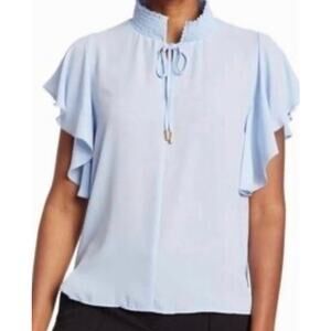T Tahari Woman 1X Flutter Sleeve V Neck Blouse New with Tags